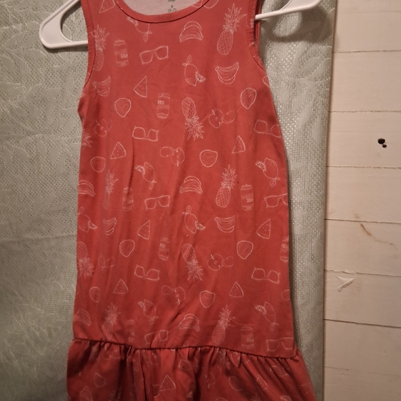 Coral Sleeveless Dress with Fun Print - Picture 1 of 3
